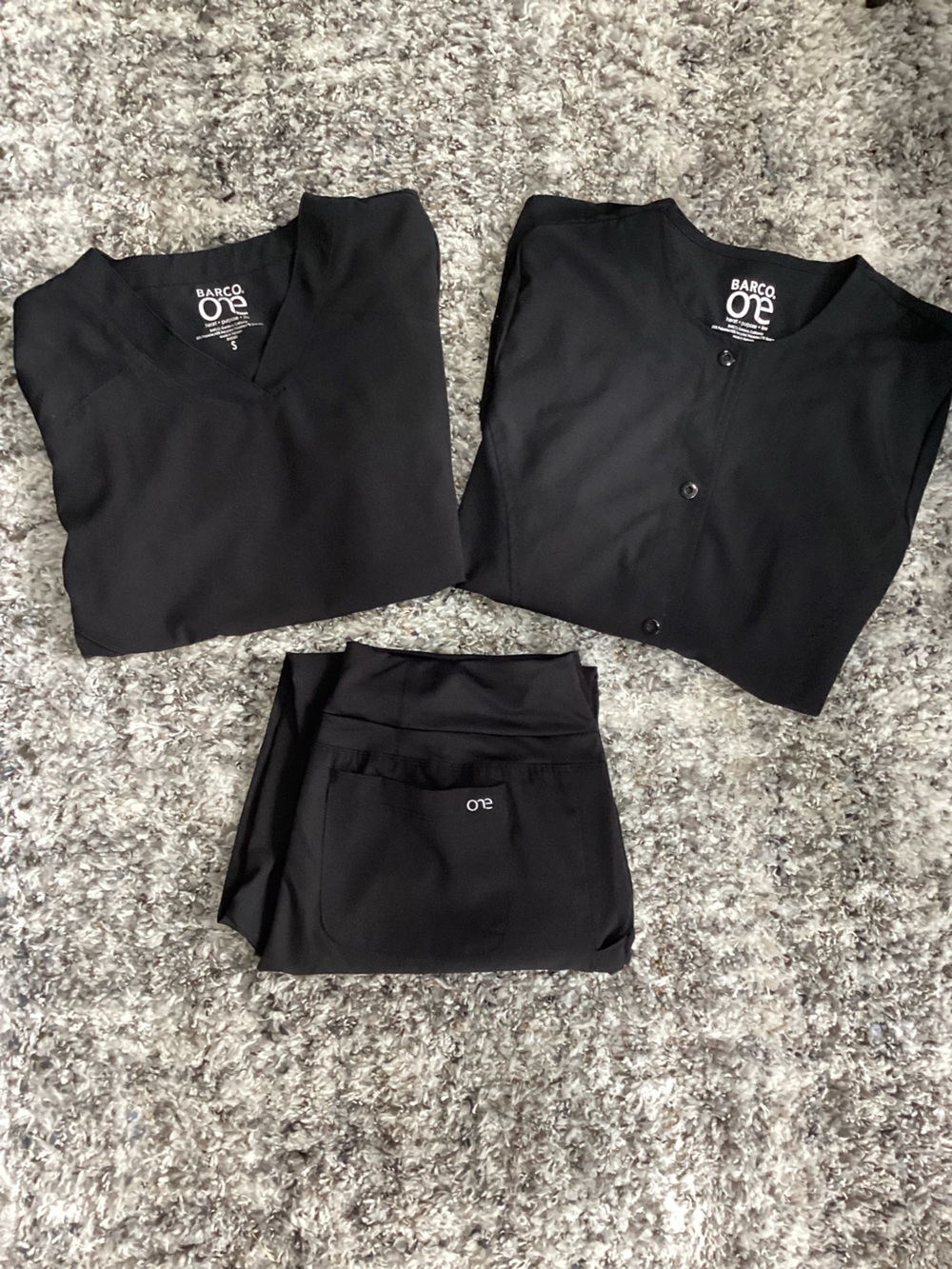 Barco One Black Scrub Set Three piece